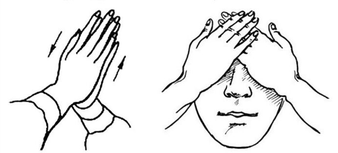 Palm for the eyes with poor vision
